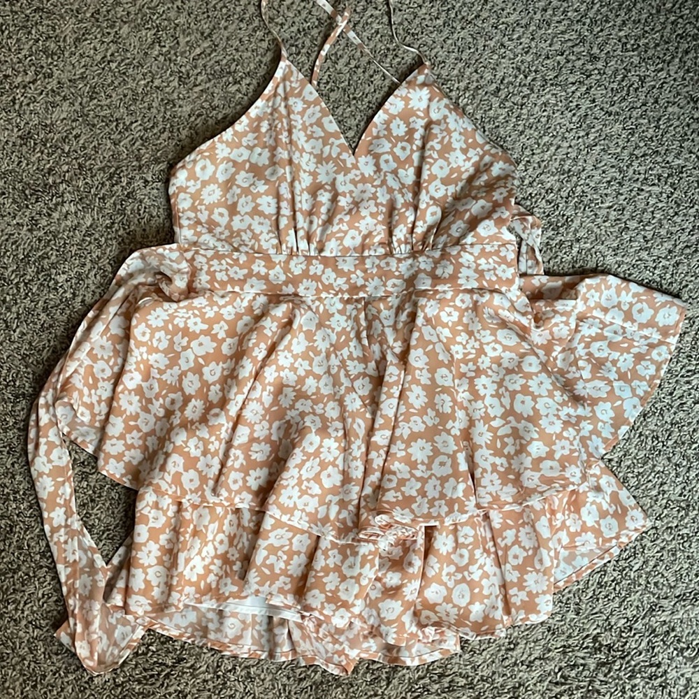 Large floral romper Pink Lily